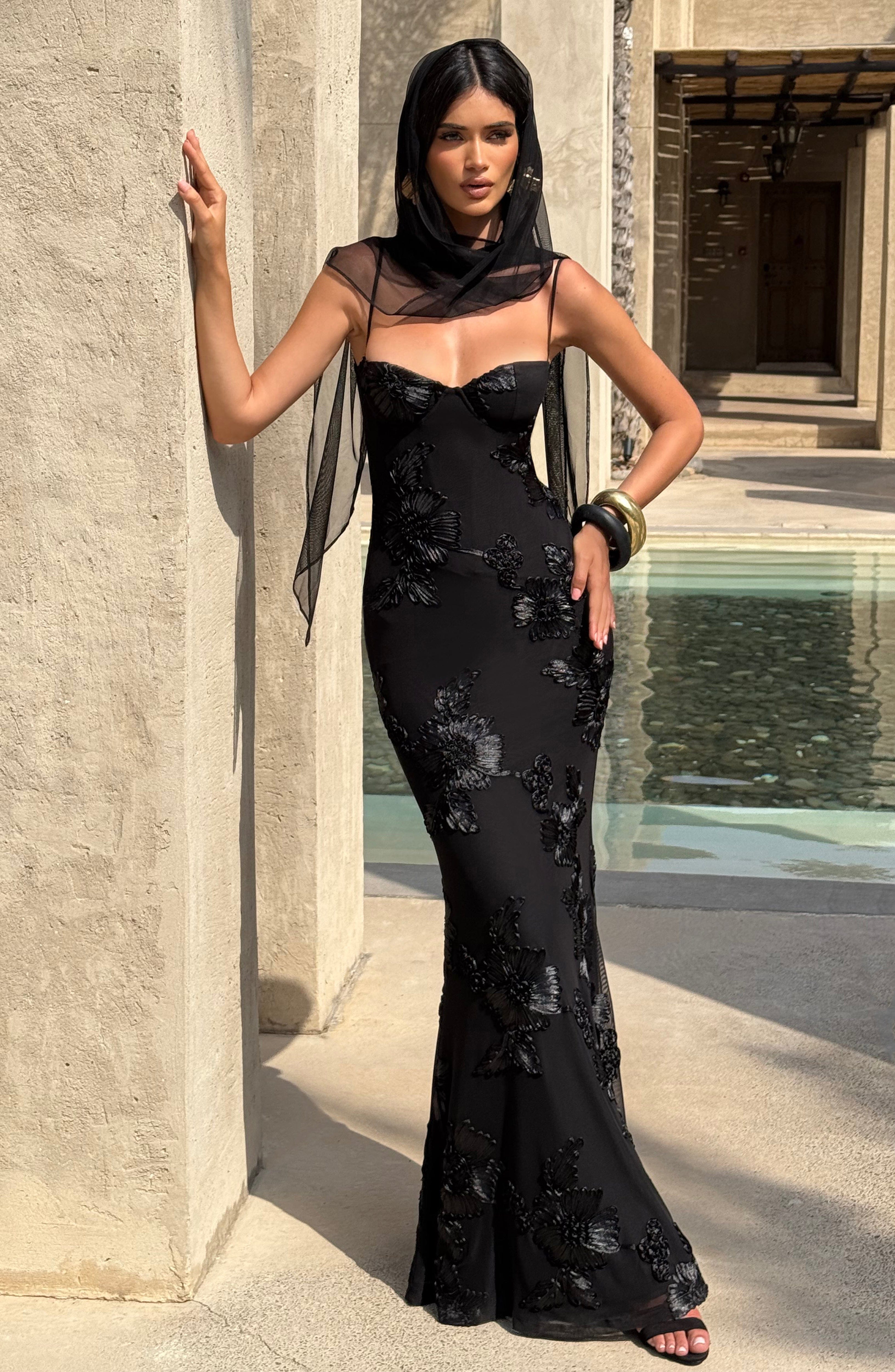 Loverson™ Nefertiti Maxi Elbise - Limon main image 1