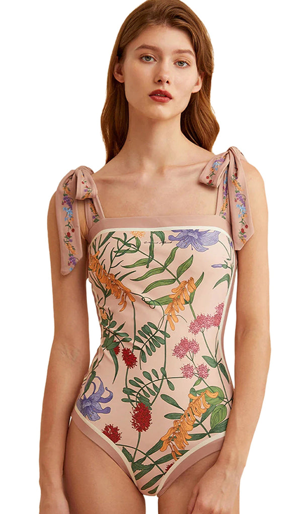 Tersinir Çiçekli Tek Parça Mayo