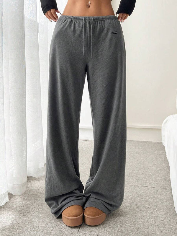 Polar Bağcıklı Bel Düz Paça Bol Pantolon