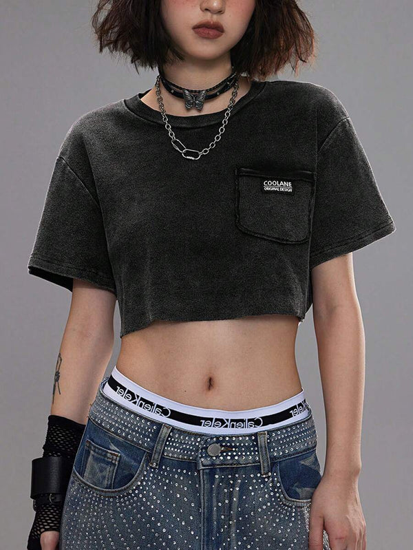 Vintage Görünümlü Kısa Crop