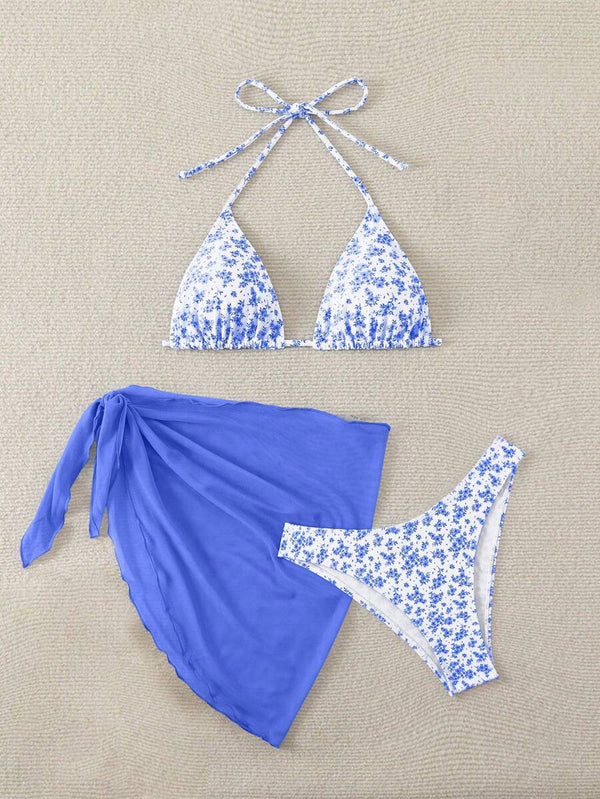 Çiçek Desenli Bikini Takım