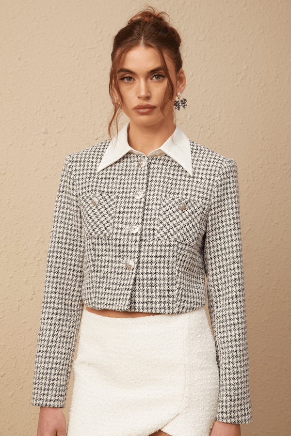 Heritage Charm Kareli Kısa Ceket