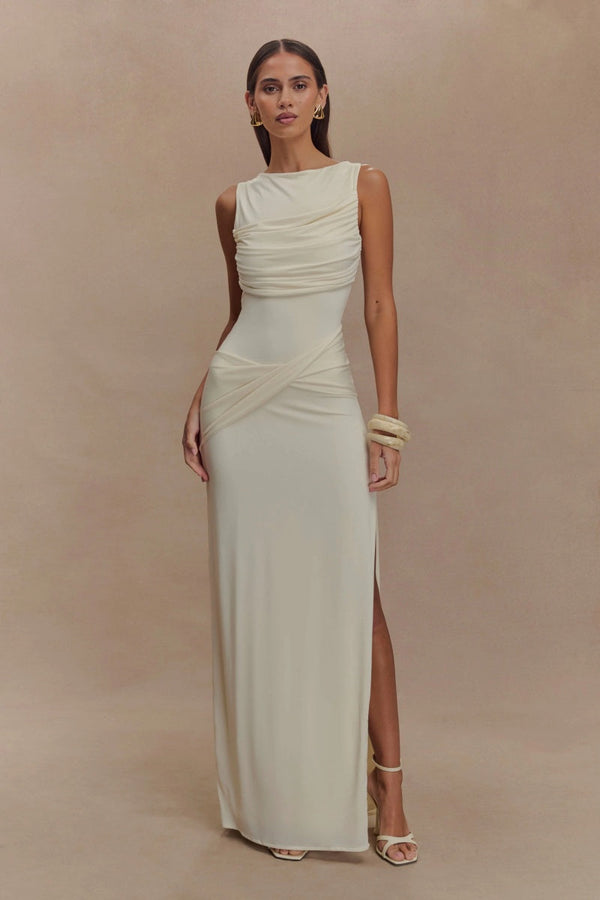 Slinky Drape Maxi Elbise