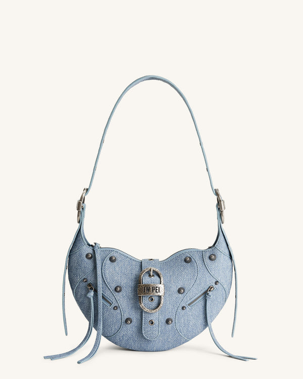 Women's Tessa Denim Embossed Shoulder Bag - Blue