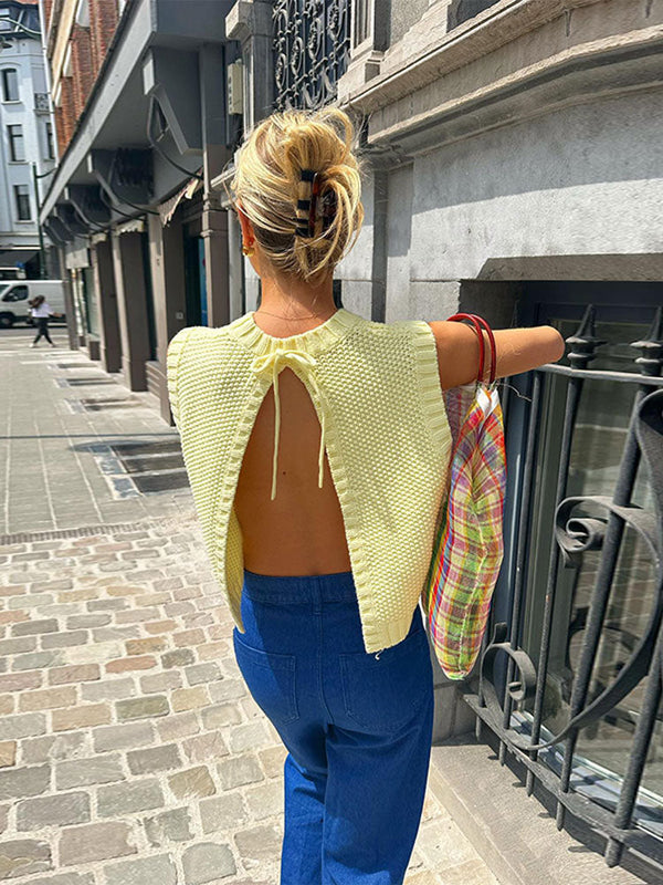 Amy Cardigan Örgü Sırtı Açık Üst
