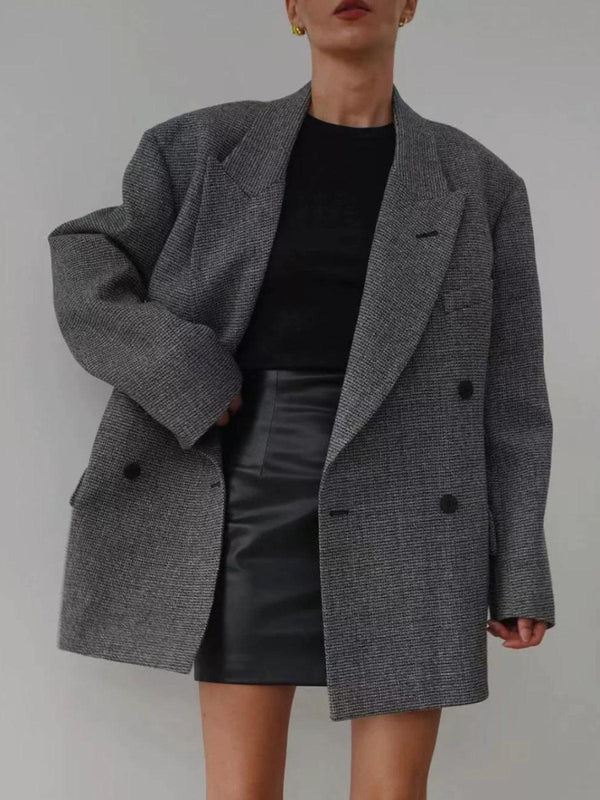 Klasik Houndstooth Oversize Blazer
