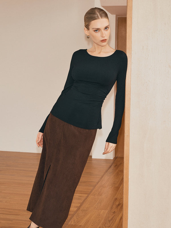 Siyah Basic Fit Bluz