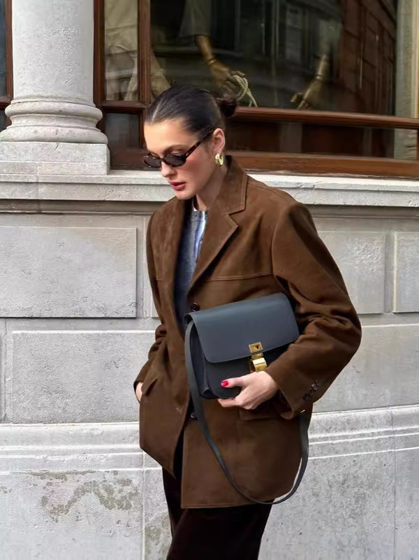Clarine Klasik Kahve Blazer