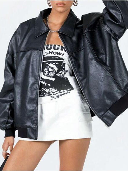Deri  Oversize Ceket