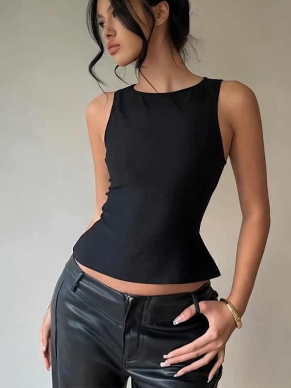 Elastik Slim Fit Kolsuz Mini Yelek