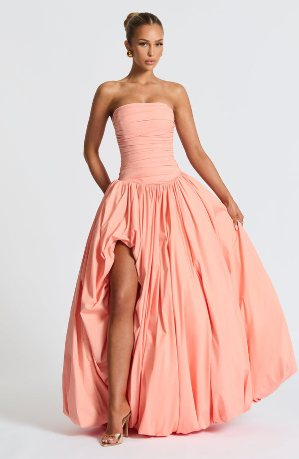 Jillian Maxi Elbise - Toz Pembe