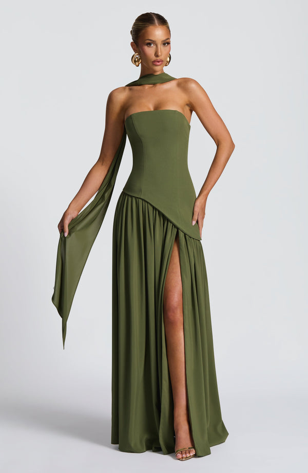 Maliyah Maxi Elbise - Haki
